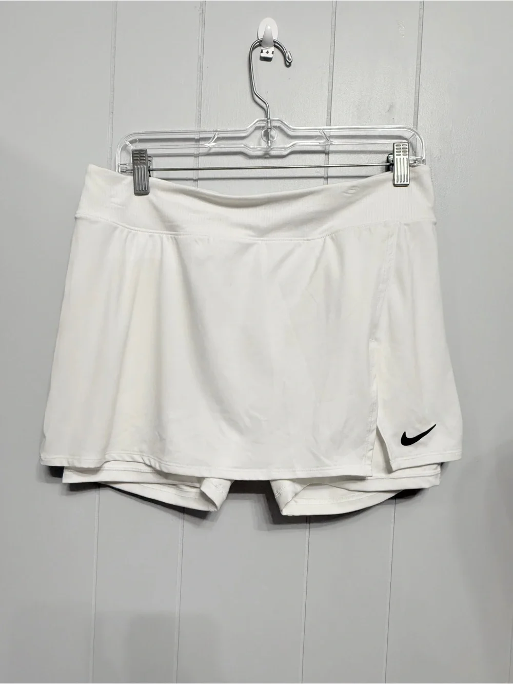 Nike White Women's Athletic Skort with Black Swoosh